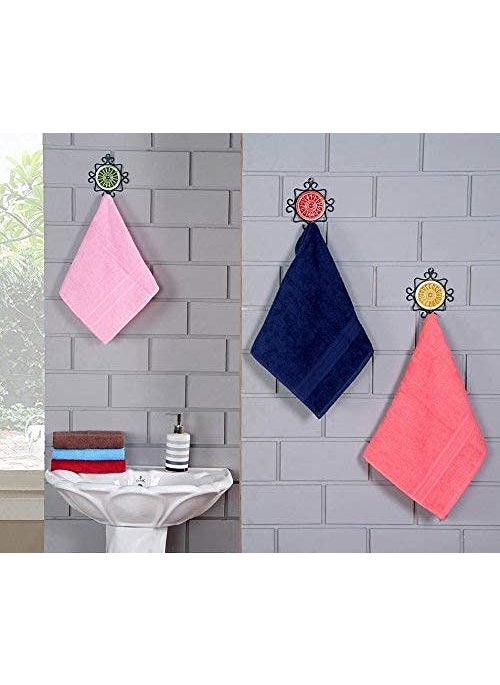 Akin Towel Royal Multicolor Cotton Hand Towel Set 500 GSM Set of 6 100 Cotton Premium Hand Towels High Absorbent Luxurious Towels for Hotels Home 40 x 60 cm Multicolor