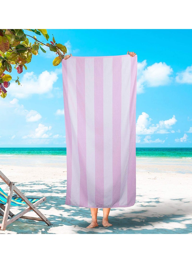 AMZ Large Beach Pool Towel 30x60 Oversized Cabana Stripe Hotel QualityLuxuriously Soft Absorbent Plush Towel