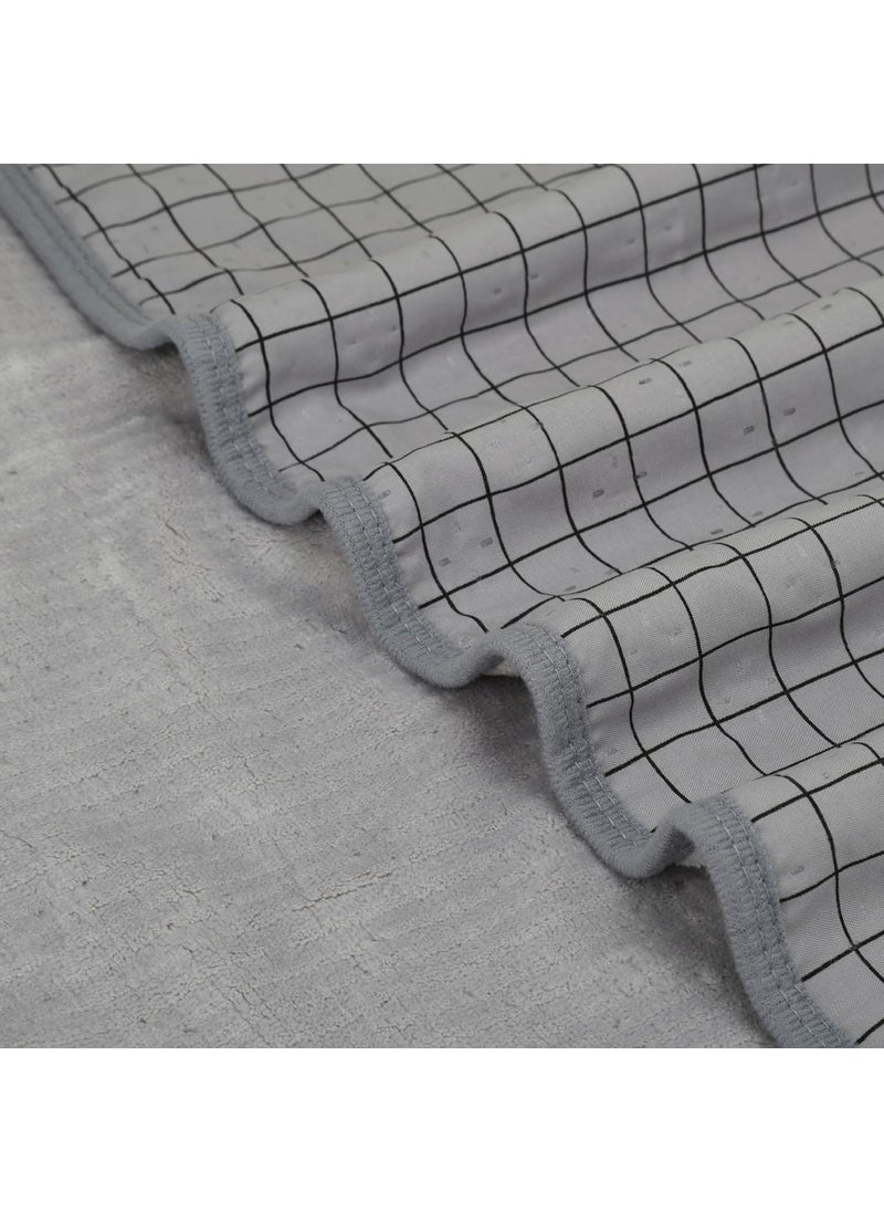 Khillayox Microfiber Cotton 400 GSM Double Cloth Bath Towel for Men Women Antibacterial Soft Super Absorbent DoubleSided Design Towel for Face Body 140x70 cms Grey