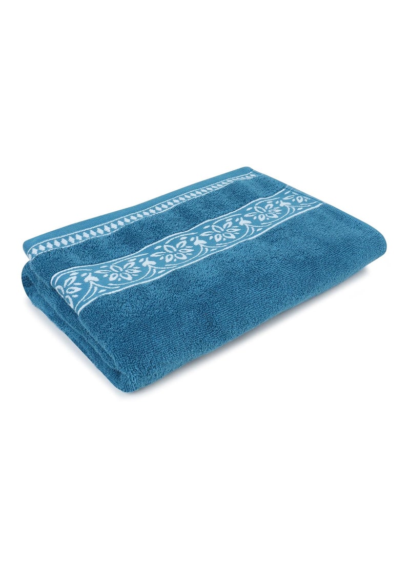 BRODLOOM 425 GSM Cotton Large Size Bath Towel UltraSoft Absorbent Fade Resistant Bathing Towel for Home Gym Workout Yoga Travel Size 55 X 28 Inch Aqua Teal