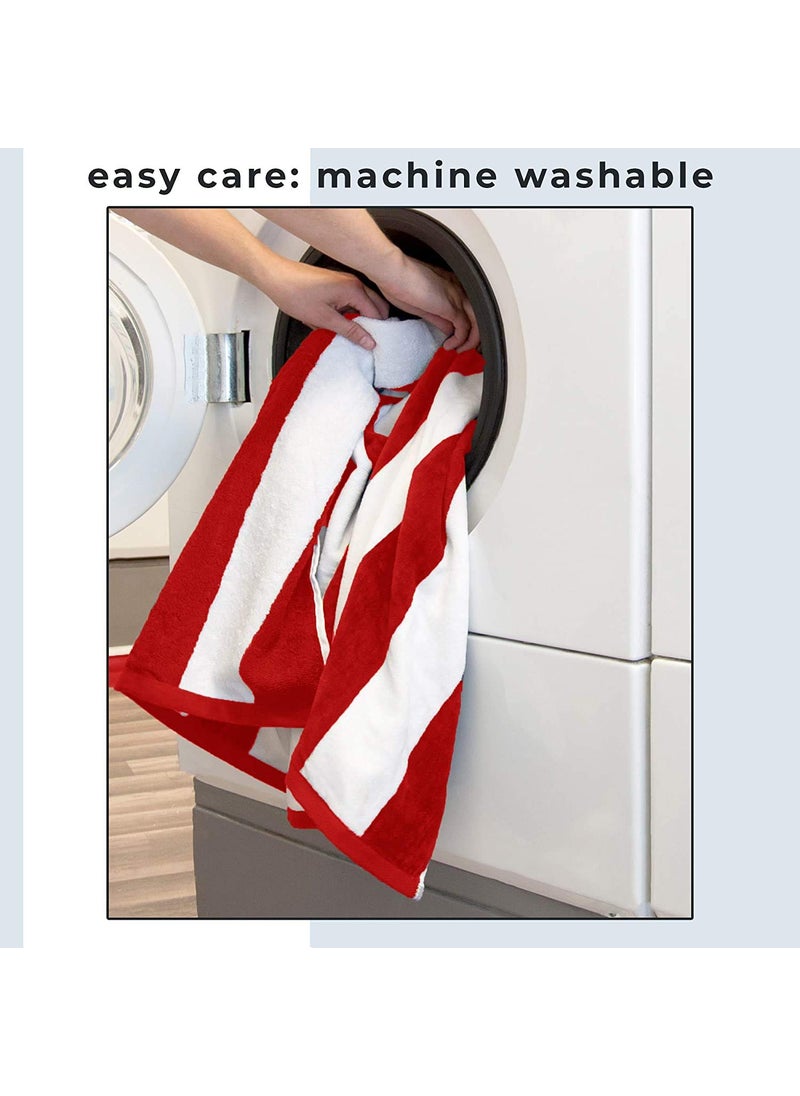 Lavish Homes Large Beach Pool Towel 30x60 Oversized Cabana Stripe Hotel QualityLuxuriously Soft Absorbent Plush Towel