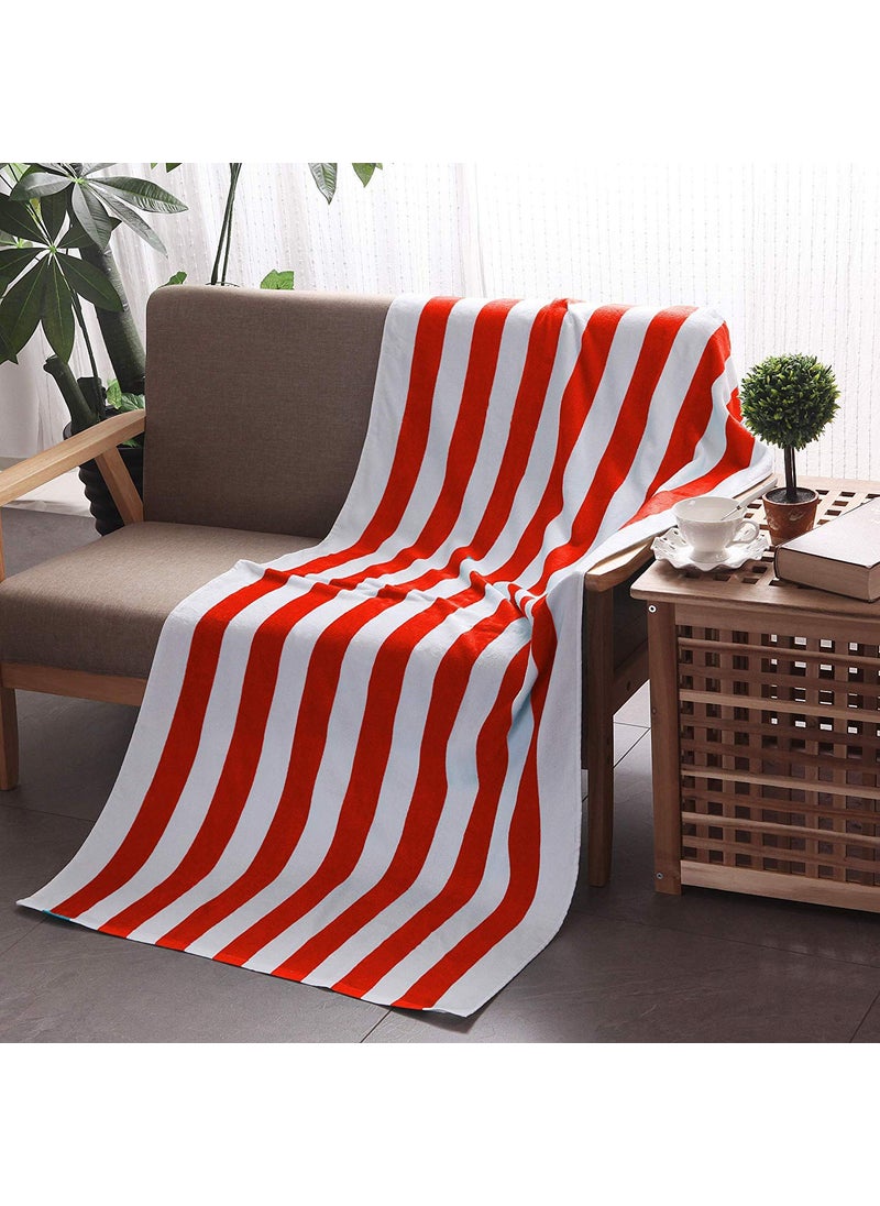 Lavish Homes Large Beach Pool Towel 30x60 Oversized Cabana Stripe Hotel QualityLuxuriously Soft Absorbent Plush Towel