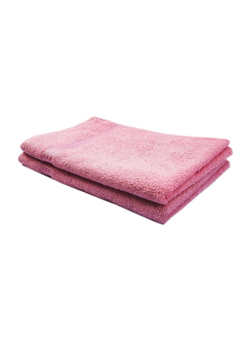Space Fly Love Touch Good Looking Plain Pink Super Absorbent Cotton Hand Towels 4 Pieces