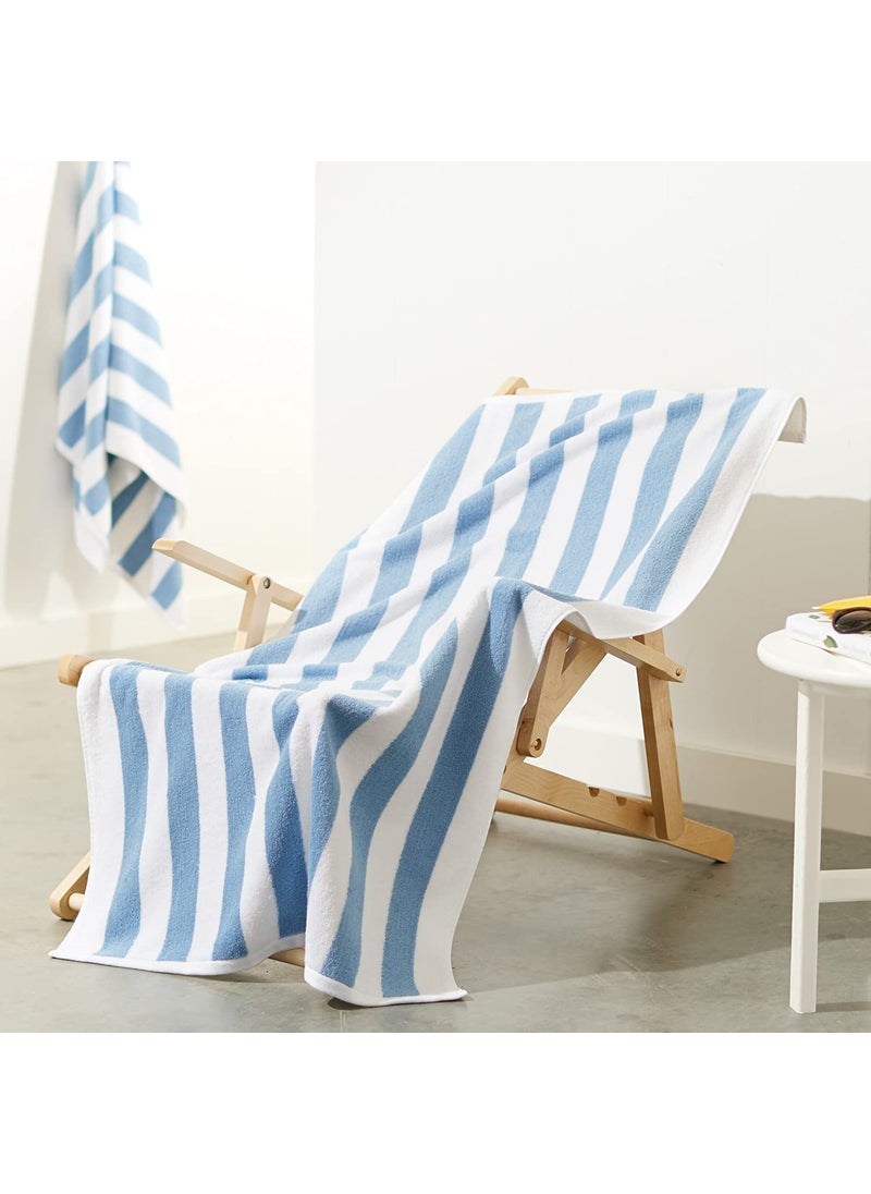 Lavish Street Oversized Cabana Stripe Soft Absorbent and Plush Cotton Large BeachPool Towel 30x60 Inches Multicolour