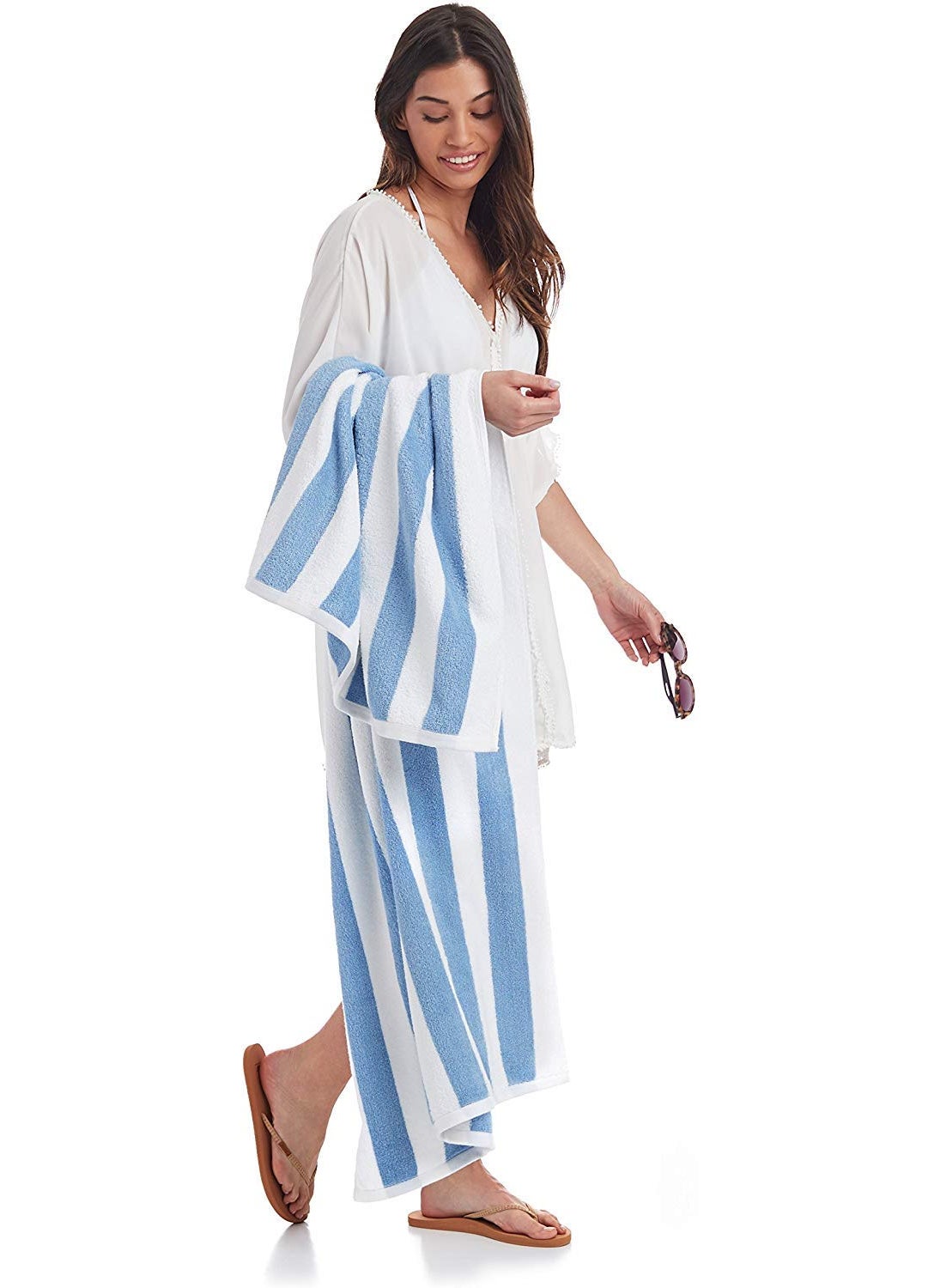 Lavish Homes Large Beach Pool Towel 30x60 Oversized Cabana Stripe Hotel QualityLuxuriously Soft Absorbent Plush Towel