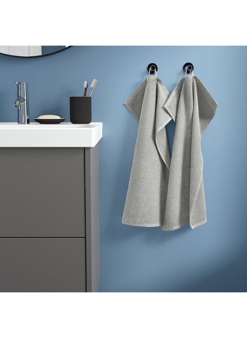 ESTABLISHER LUDDVIAL Grey Hand Towel 2Pack 40x60 cm 16x24 inches Soft Absorbent and Stylish Towels for Bathroom Spa and Everyday Use Perfect for Comfort and a Modern Subtle Touch