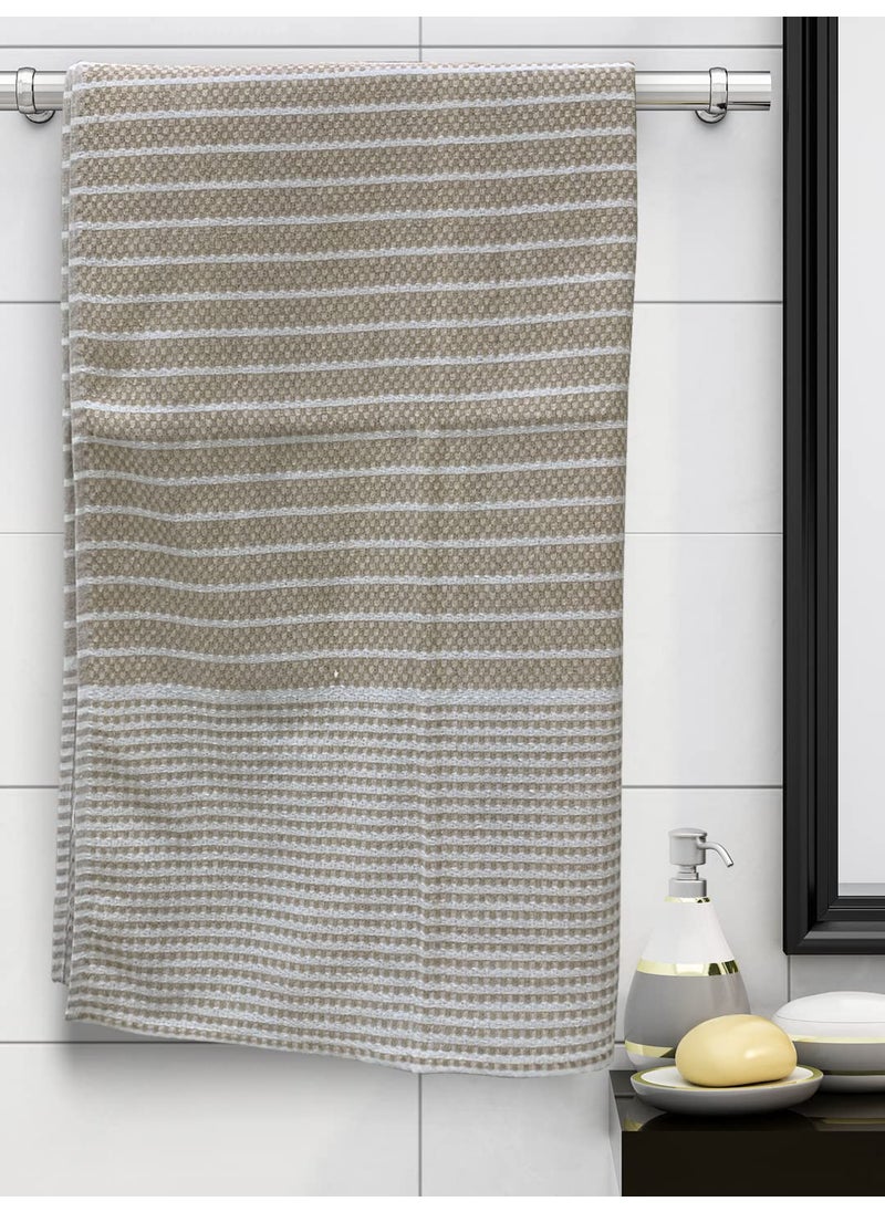 Athom Trendz Living Ecosaviour Premium Cotton Bath Towel Amor Beige Pack of 5