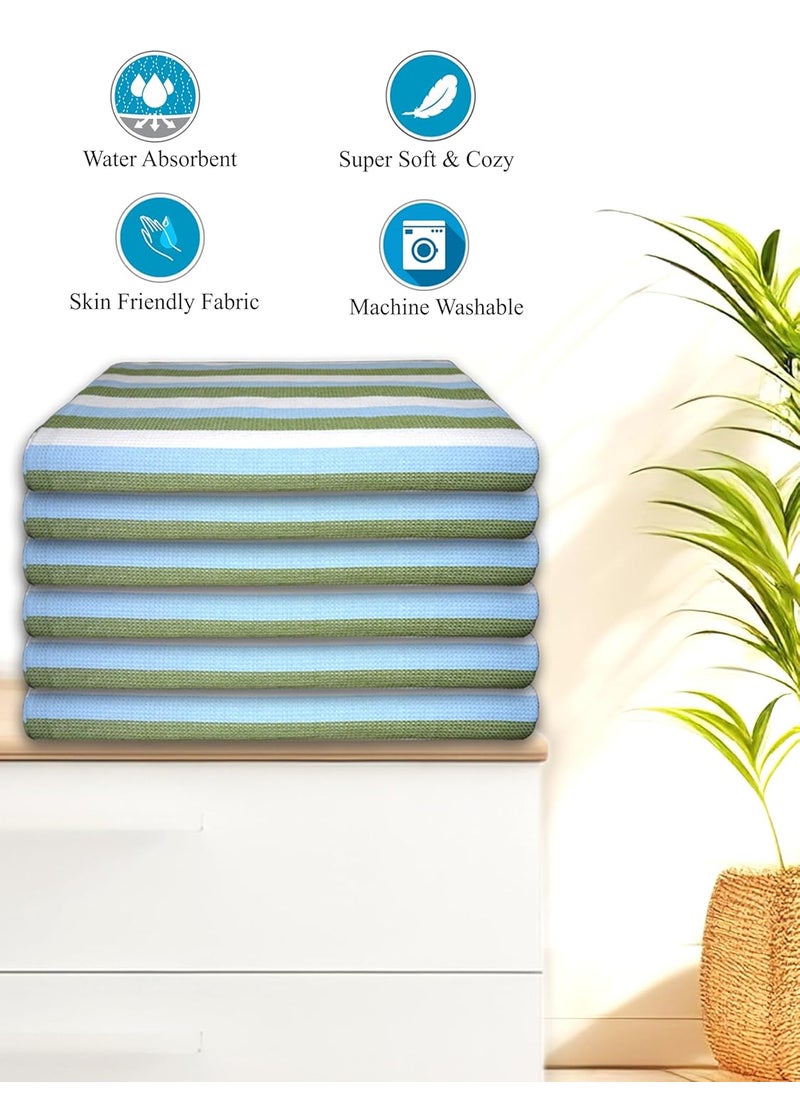 Athom Living Iris Cotton Bath Towel Soft Absorbent Lightweight 75 x 150 cm Ideal for Home Gym and Travel Pack of 6