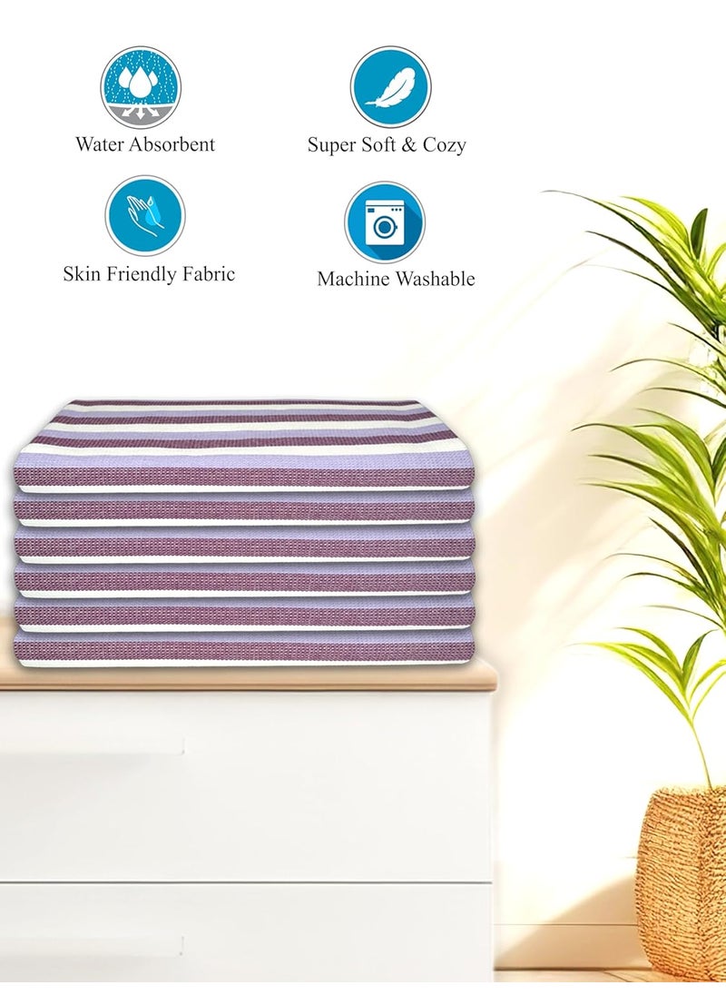 Athom Living Iris Cotton Bath Towel Soft Absorbent Lightweight 75 x 150 cm Ideal for Home Gym and Travel Pack of 6