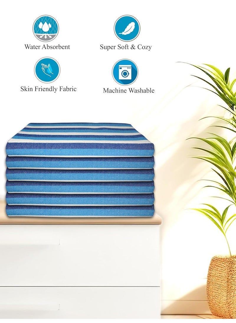 Athom Living Iris Cotton Bath Towel Soft Absorbent Lightweight 75 x 150 cm Ideal for Home Gym and Travel Pack of 6