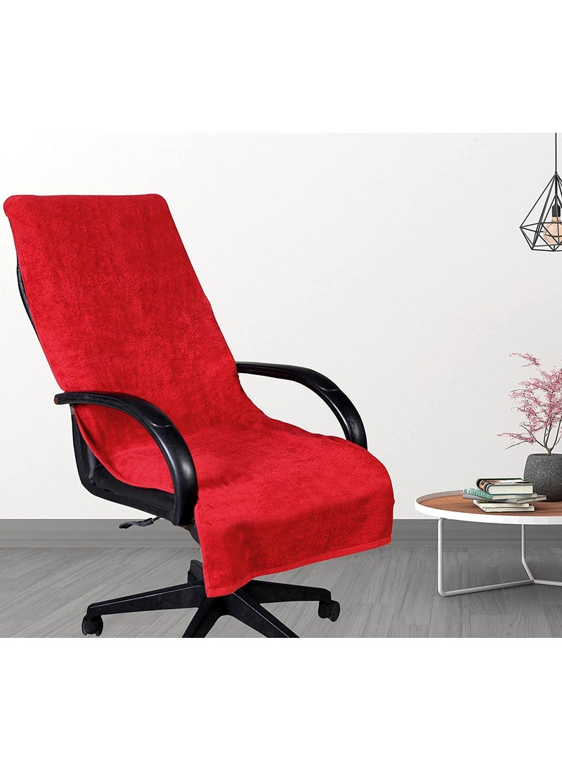 Roman Home Solid Large Luxury ALL CAR SEATS and ALL OFFICE CHAIR TOWEL with Tie Knot elistick Pack of 1 Original Product AS PER Picture Shown ch red Cotton