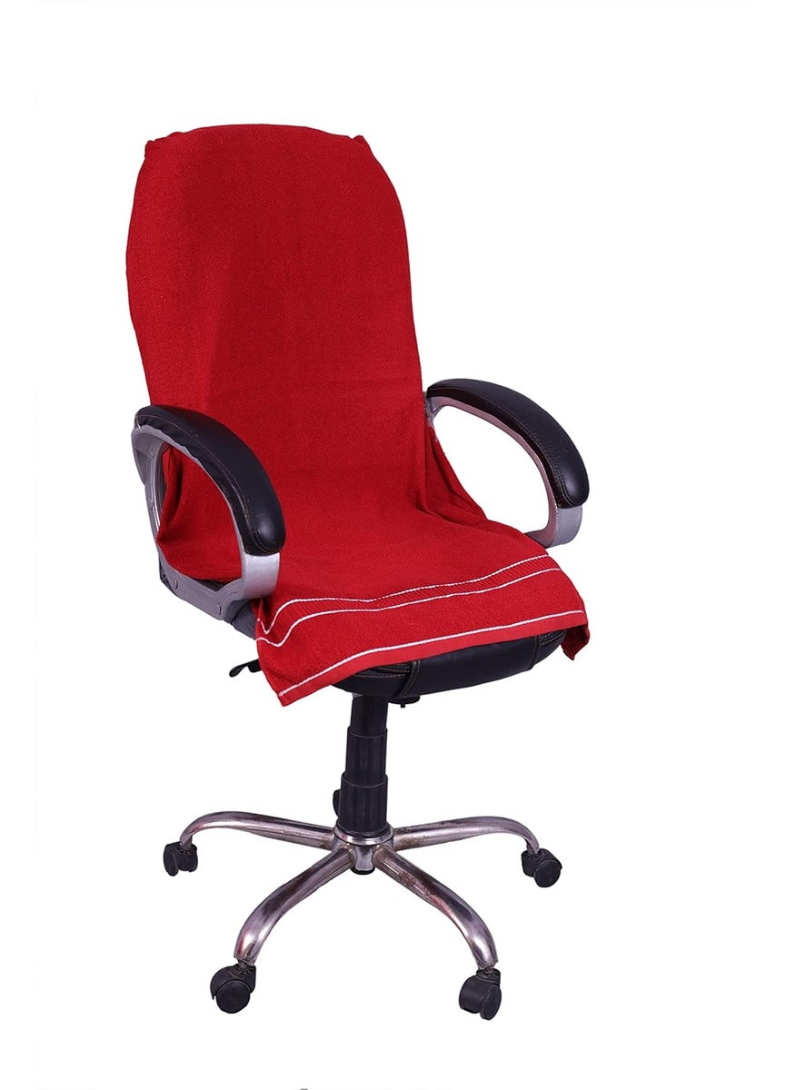 Roman Home Solid Large Luxury ALL CAR SEATS and ALL OFFICE CHAIR TOWEL with Tie Knot elistick Pack of 1 Original Product AS PER Picture Shown ch red Cotton