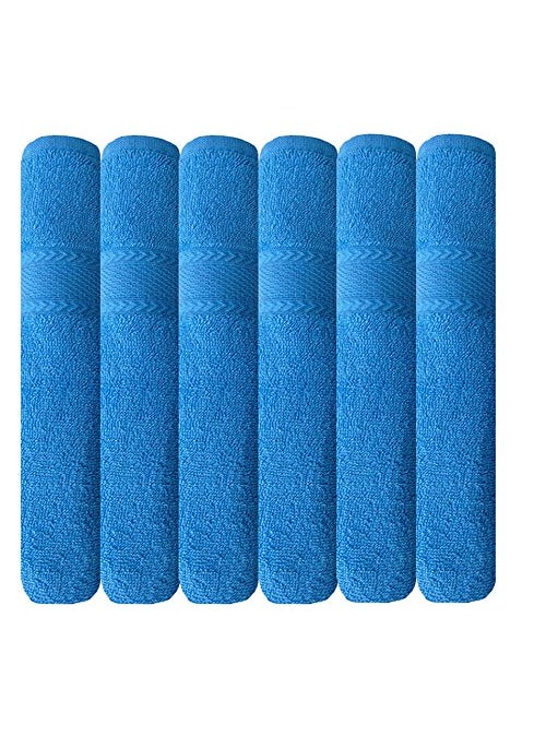 AKIN TOWEL Sky Blue Cotton Bath Towels Set of 6 Length55 inch Width28 inch 500 GSM
