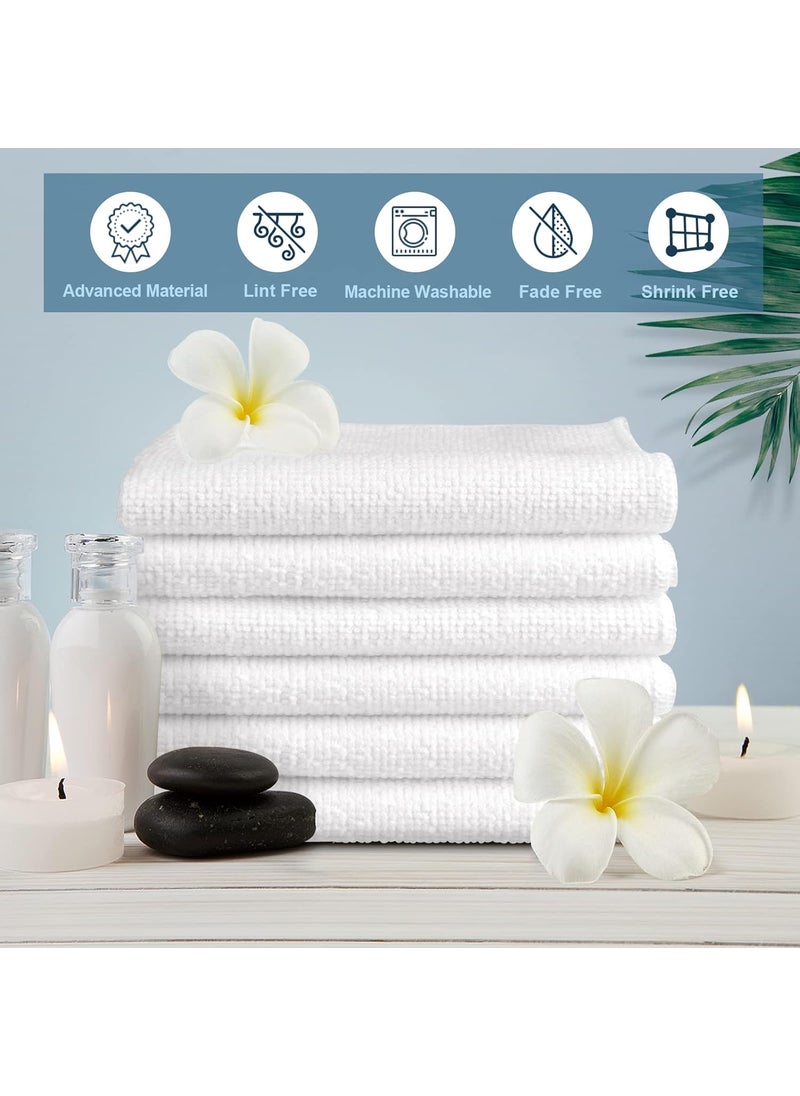 HOMEXCEL Microfiber Washcloths Towel Pack of 24 12 x 12 Highly Absorbent and Soft Face Towels Wash Cloths for Bathroom Gym Hotel and Spa Fast Drying MultiPurpose Cleaning Cloth White