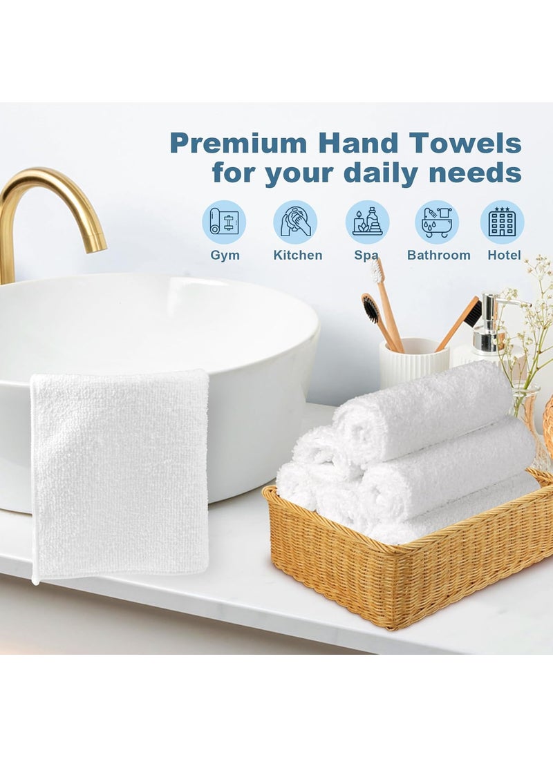 HOMEXCEL Microfiber Washcloths Towel Pack of 24 12 x 12 Highly Absorbent and Soft Face Towels Wash Cloths for Bathroom Gym Hotel and Spa Fast Drying MultiPurpose Cleaning Cloth White