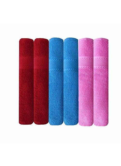 Akin Towel Cotton 500 GSM Hand Towels Set of 6 Standard Multicolor