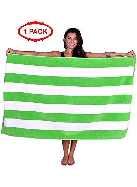 Lavish Street Large Beach Pool Towel 30X60 Inches Oversized Cabana Stripe Hotel QualityLuxuriously Soft Absorbent Plush Towel