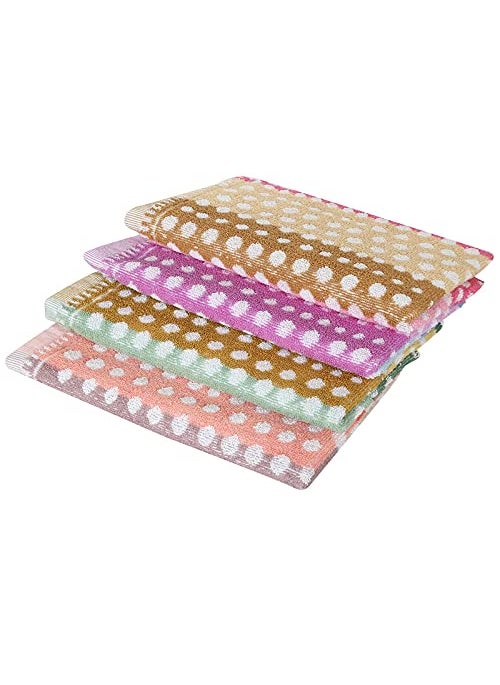 JENNY DENIAL 100 Cotton Hand Towel Set of 4 Soft Multi Color 375 GSM Size 14 21 Inch