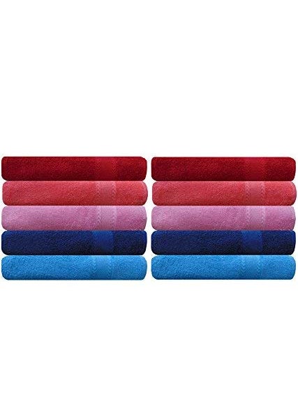 Akin Towel Cotton 500 GSM Hand Towels Set of 10 Standard Multicolor