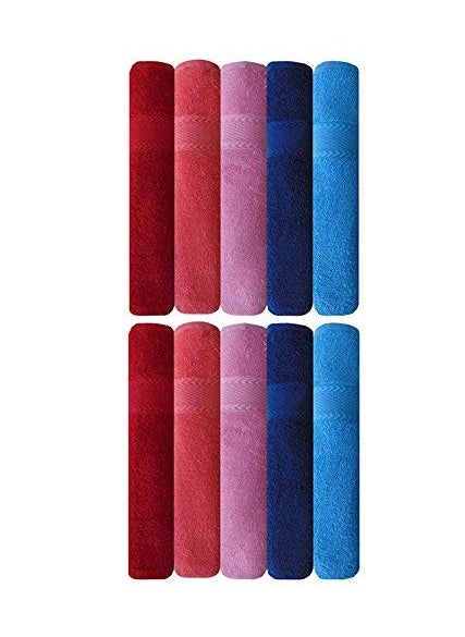 Akin Towel Cotton 500 GSM Hand Towels Set of 10 Standard Multicolor