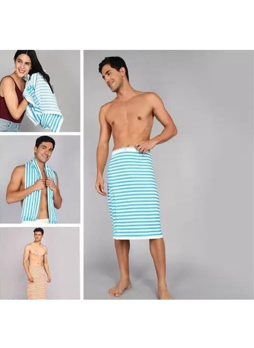 Sathiyas Cotton NonTerry Bath Towel 480 GSM Ultra Absorbent Super Soft and ComfortableQuick Drying Towel Set of 4 Lavender Blue Orange Pink 75 cm X 150 cm