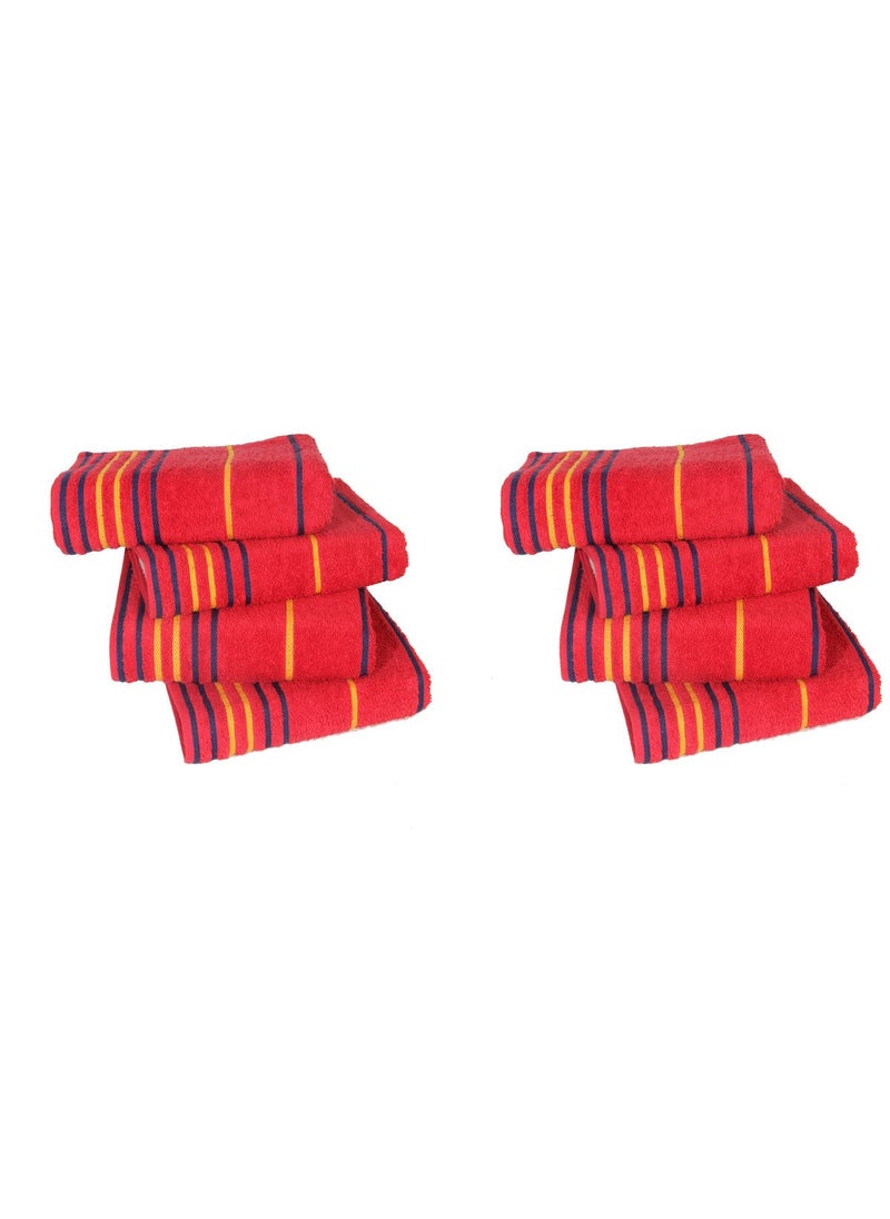 AKIN TOWEL AKIN Red Cotton 550 GSM Hand Towels Set of 8 Length24 Width16