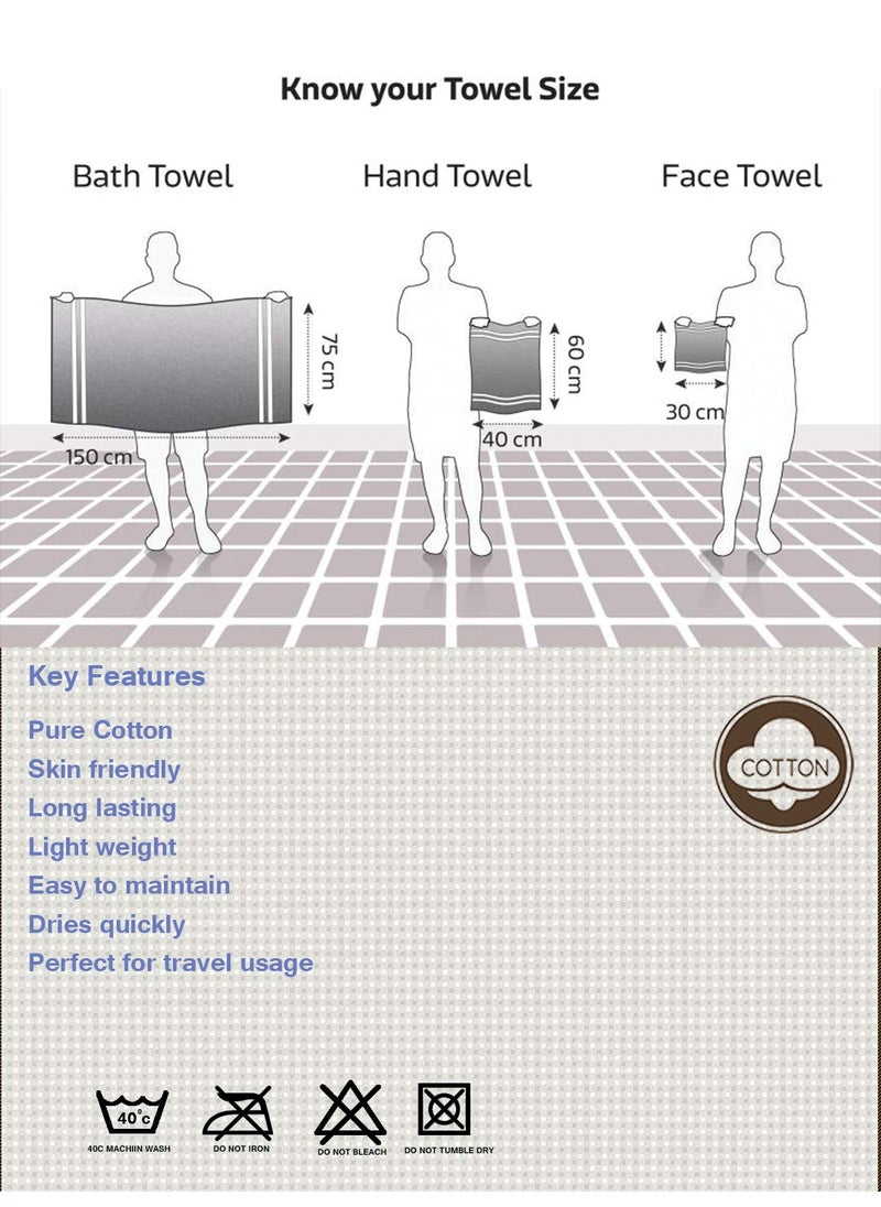 Athom Living Light Weight Cotton Premium Bath Towel 75x150 cm Pack of 2