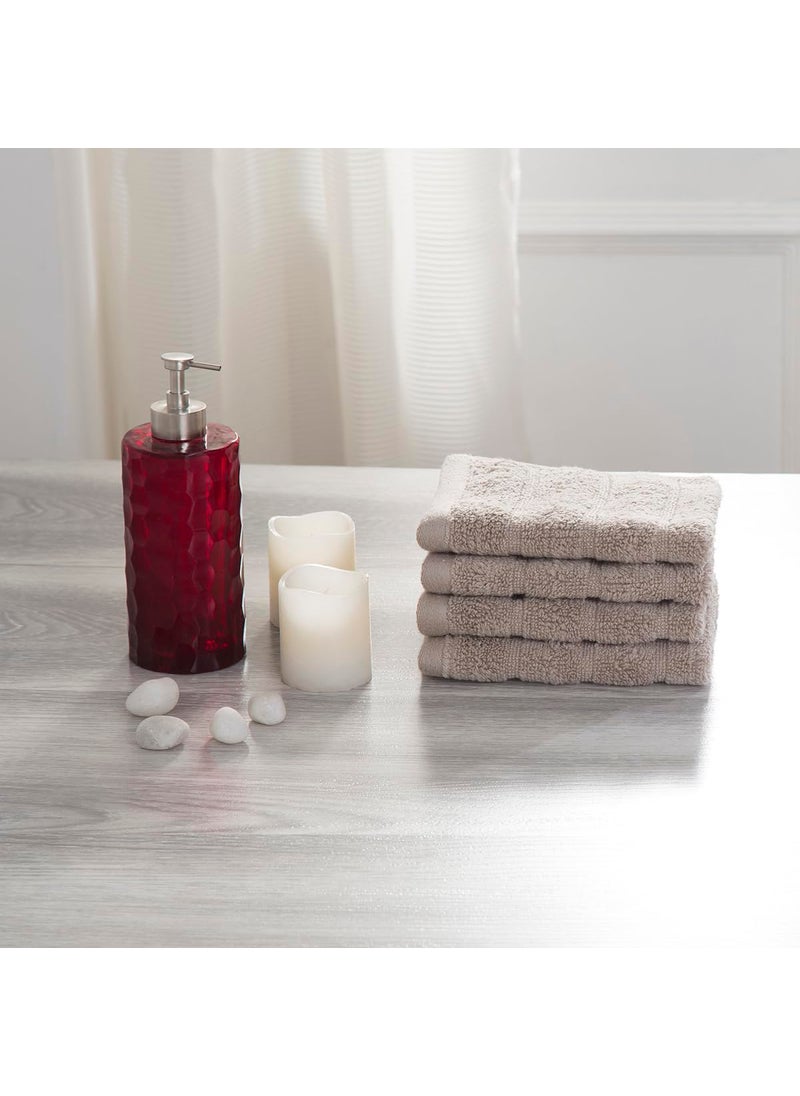 maspar 100 Cotton Casper Face Towel Set of 4 30 x 30 cm Beige