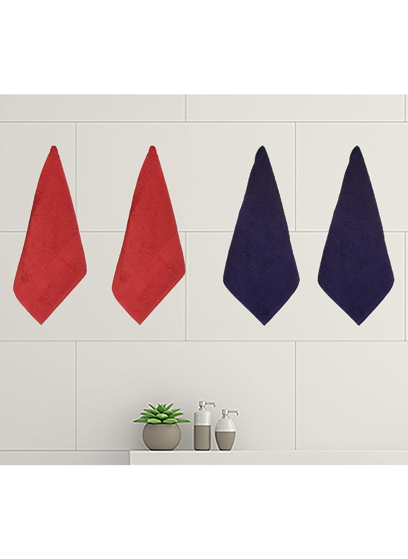 KSC Shop Royal Multicolor Cotton Hand Towels Set of 8 Hand Towels Bathroom Towel Bathroom Napkin 60 cm x 40 cm 2 Maroon4 Navy Blue and 2 Baby Pink