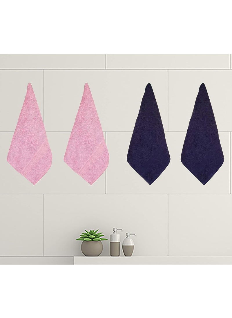 KSC Shop Royal Multicolor Cotton Hand Towels Set of 8 Hand Towels Bathroom Towel Bathroom Napkin 60 cm x 40 cm 2 Maroon4 Navy Blue and 2 Baby Pink
