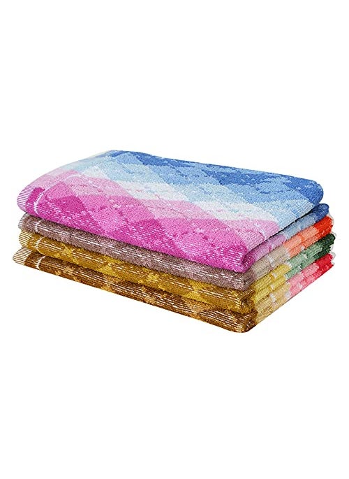 JENNY DENIAL 100 Cotton Hand Towels Set of 4 Soft Super Absorbent 375 GSM Multi Color Size 14 21 Inch