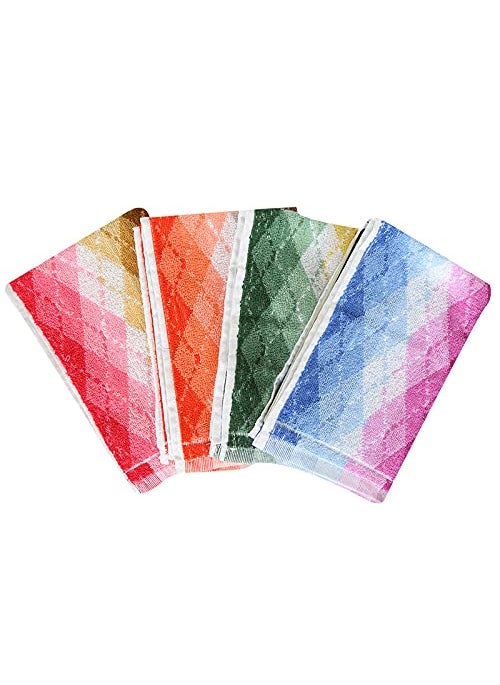 JENNY DENIAL 100 Cotton Hand Towels Set of 4 Soft Super Absorbent 375 GSM Multi Color Size 14 21 Inch