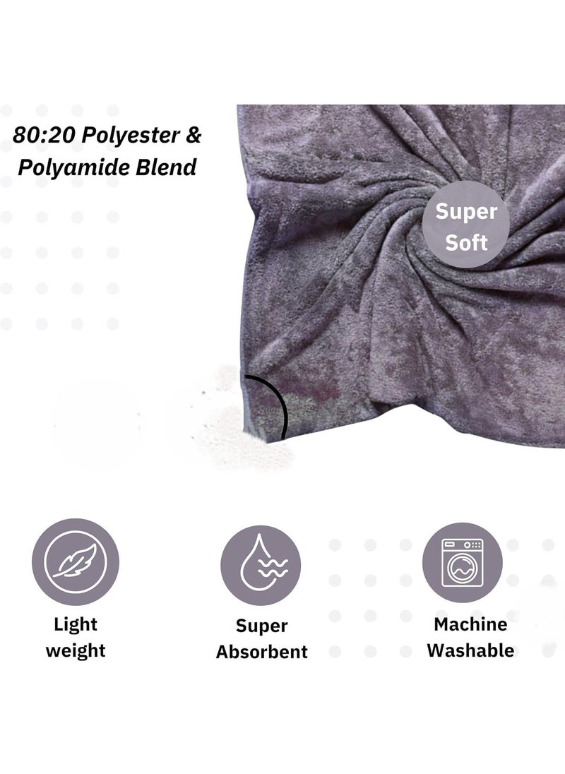 Showstopper Super Soft Microfiber Hand Towels Ultra Absorbent LintFree ScratchFree QuickDry 350 GSM Gym Workout Towels Set of 6 40cm x 60cm Grey