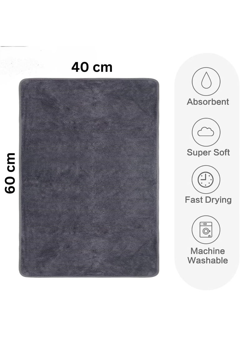 Showstopper Super Soft Microfiber Hand Towels Ultra Absorbent LintFree ScratchFree QuickDry 350 GSM Gym Workout Towels Set of 6 40cm x 60cm Grey
