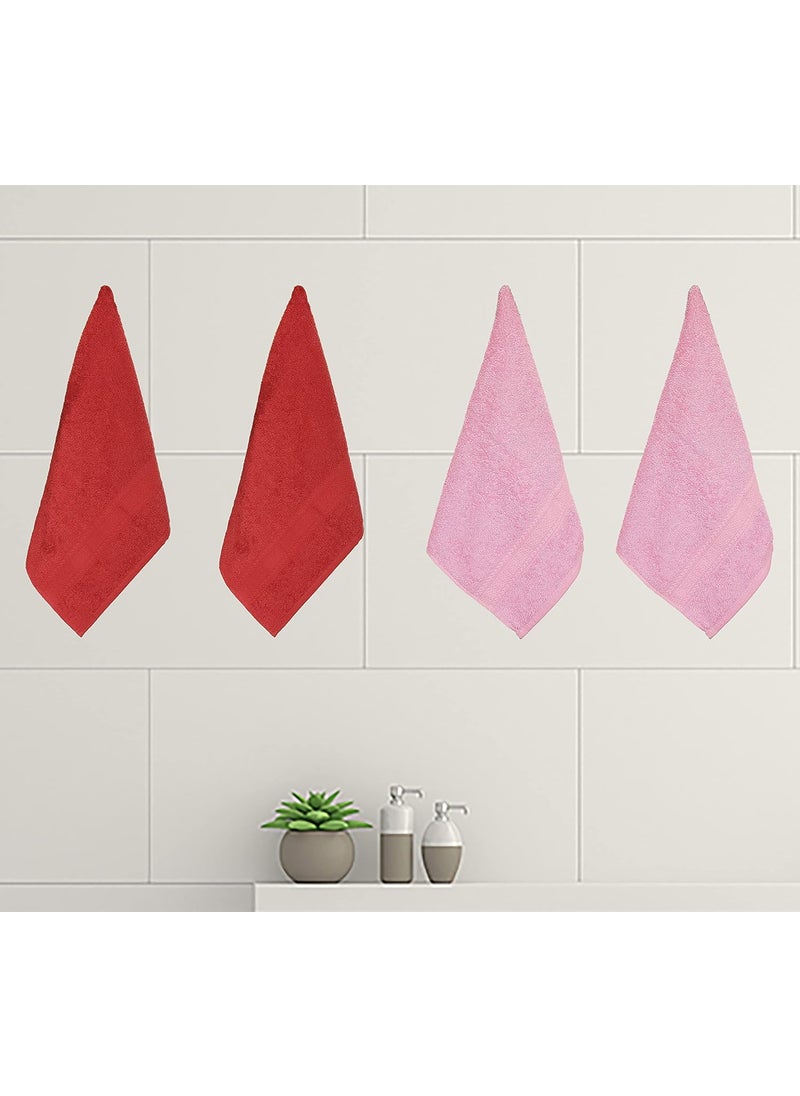 KSC Shop Royal Multicolor Cotton Hand Towels Set of 8 Hand Towels Bathroom Towel Bathroom Napkin 60 cm x 40 cm 2 Baby Pink2 Maroon2 Navy Blue and 2 Sky Blue
