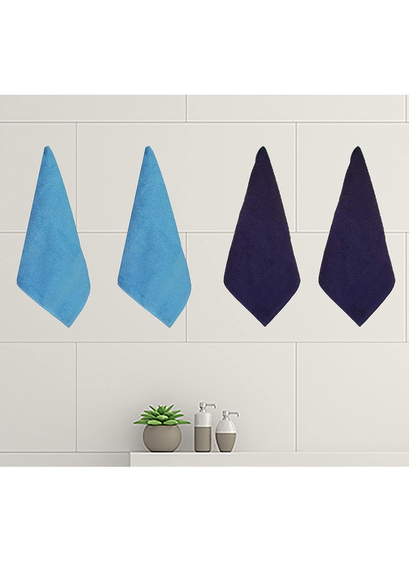 KSC Shop Royal Multicolor Cotton Hand Towels Set of 8 Hand Towels Bathroom Towel Bathroom Napkin 60 cm x 40 cm 2 Maroon 2 Sky Blue2 Navy Blue and 2 Peach