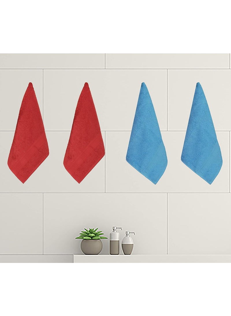 KSC Shop Royal Multicolor Cotton Hand Towels Set of 8 Hand Towels Bathroom Towel Bathroom Napkin 60 cm x 40 cm 2 Maroon4 Sky Blue and 2 Baby Pink