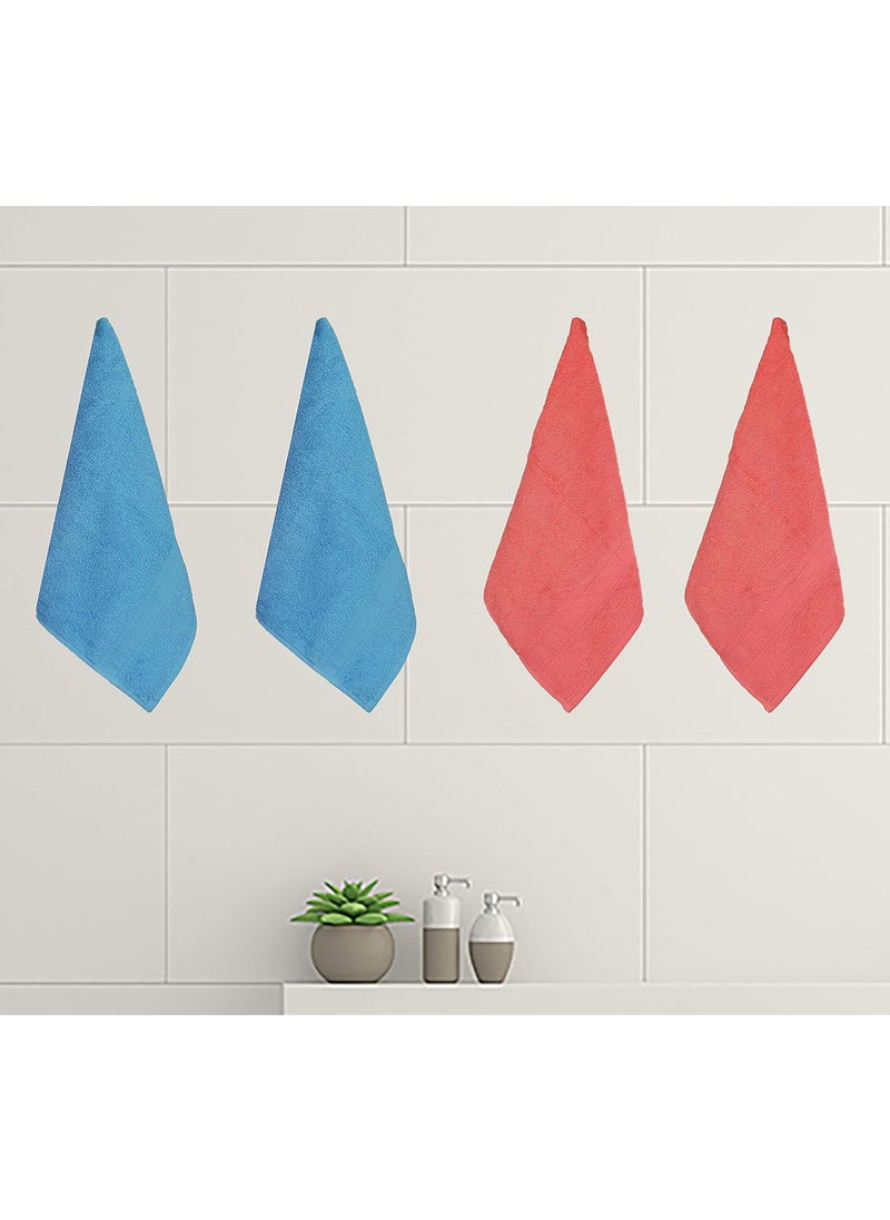 KSC Shop Royal Multicolor Cotton Hand Towels Set of 8 Hand Towels Bathroom Towel Bathroom Napkin 60 cm x 40 cm 2 Peach4 Sky Blue and 2 Navy Blue