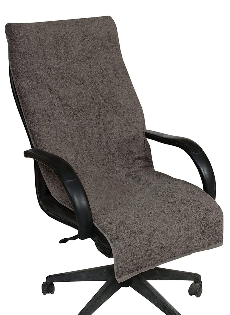ROMAN HOME Cotton Chair Towel Soft for 500 GSM Super Soft Office Chair Towel with Tie Knot Grey for 2 Tie