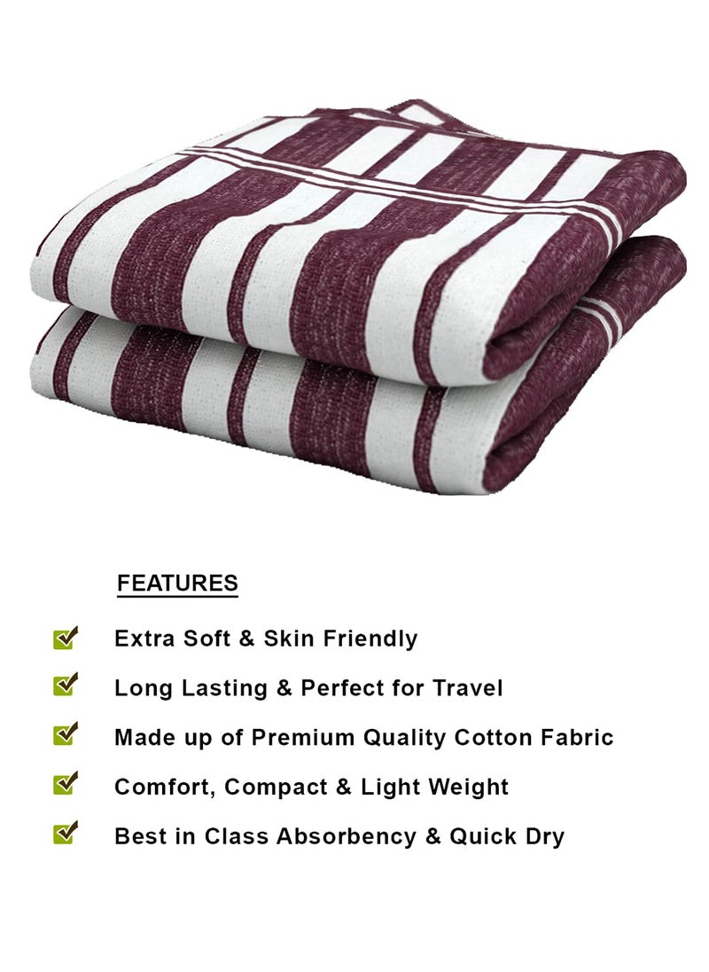 Athom Trendz Ecosaviour Striped Cotton Bath Towel 70x140 cm Multicolour Pack of 2