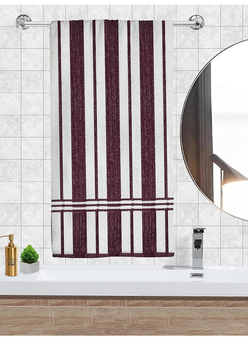 Athom Trendz Ecosaviour Striped Cotton Bath Towel 70x140 cm Multicolour Pack of 2