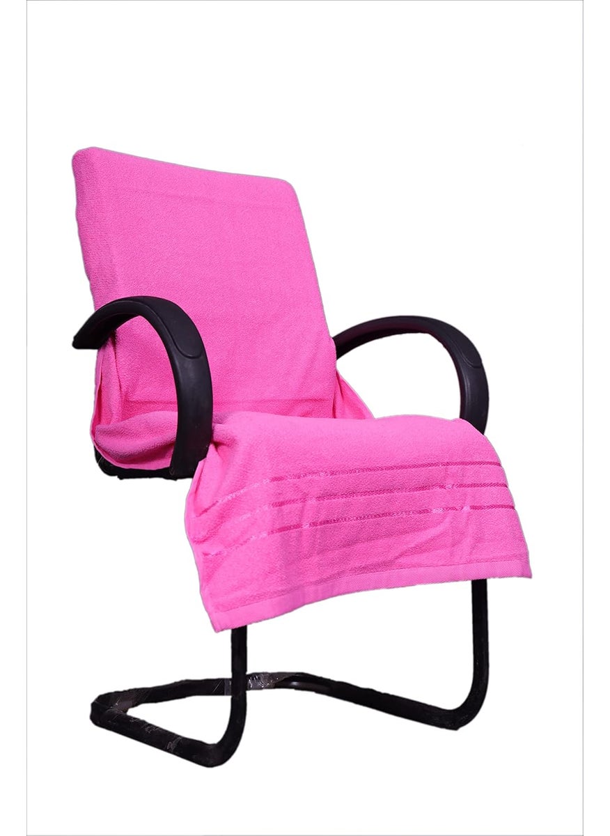 ROMAN HOME Cotton Chair Towel Soft for 500 GSM Super Soft Office Chair Towel with Tie Knot 2 tie pink color
