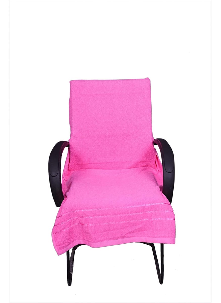 ROMAN HOME Cotton Chair Towel Soft for 500 GSM Super Soft Office Chair Towel with Tie Knot 2 tie pink color