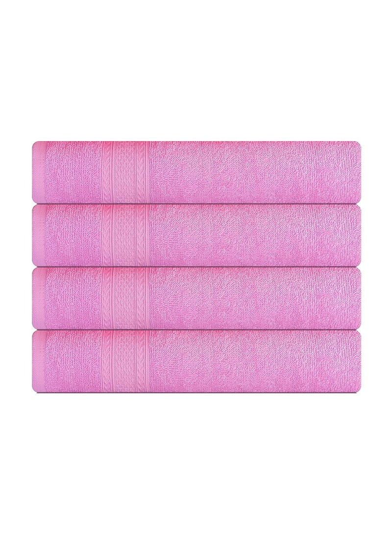 KSC Shop Royal Multicolor Cotton Hand Towels Set of 4 Hand Towels Bathroom Towel Bathroom Napkin 60 cm x 40 cm Baby Pink