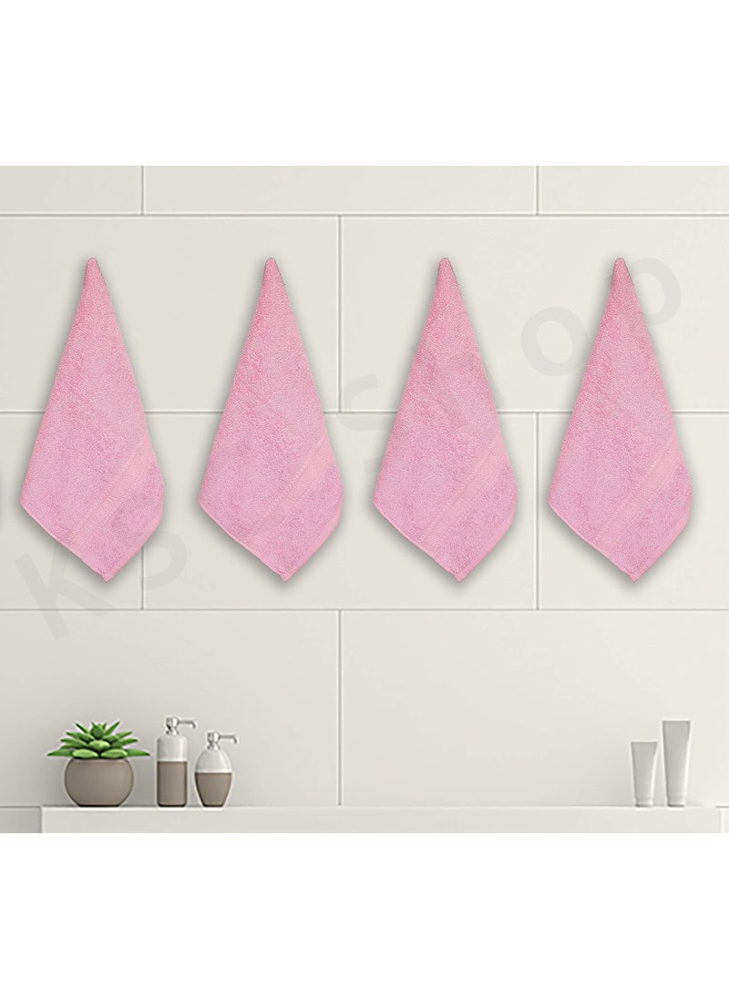 KSC Shop Royal Multicolor Cotton Hand Towels Set of 4 Hand Towels Bathroom Towel Bathroom Napkin 60 cm x 40 cm Baby Pink