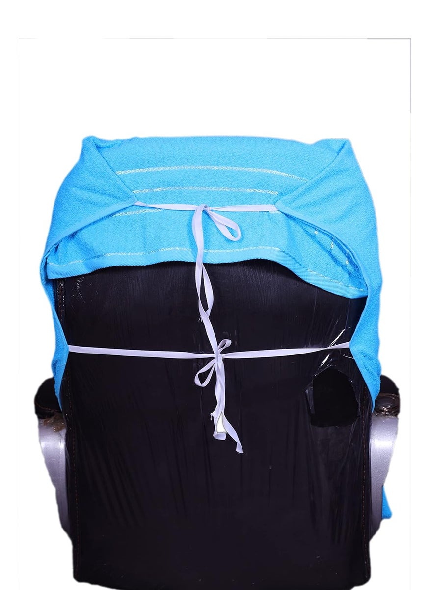 ROMAN HOME Cotton Chair Towel Soft for 500 GSM Super Soft Office Chair Towel with Tie Knotsky blue 2 tie