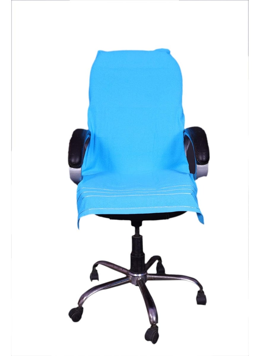 ROMAN HOME Cotton Chair Towel Soft for 500 GSM Super Soft Office Chair Towel with Tie Knotsky blue 2 tie