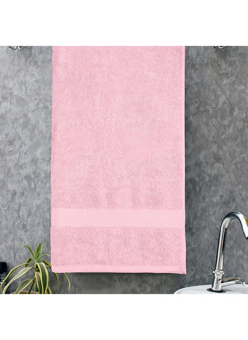 haus kinder 100 Cotton Bath Towel Set of 2 500 GSM Ultra Soft Absorbent Quick Dry Large Size Towels for Men and Women 140 X 70 cm Pink Llac