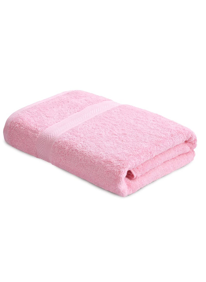 haus kinder 100 Cotton Bath Towel Set of 2 500 GSM Ultra Soft Absorbent Quick Dry Large Size Towels for Men and Women 140 X 70 cm Pink Llac