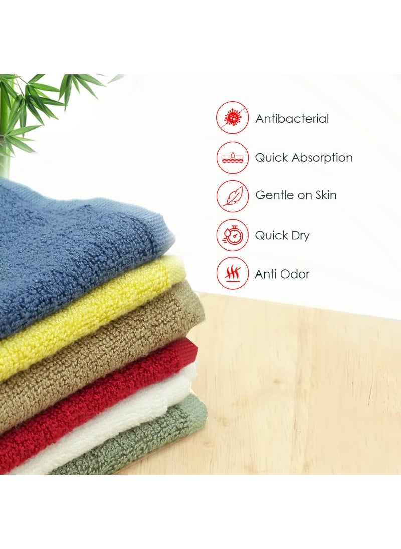 Doctor Towels Bamboo Terry Face Towel Unisex High Absorbency Hypoallergenic Antibacterial Supersoft Quick Dry TravelFriendly AntiOdor 40 x 40 cm 650 GSM Pack of 4 Sierra Taupe